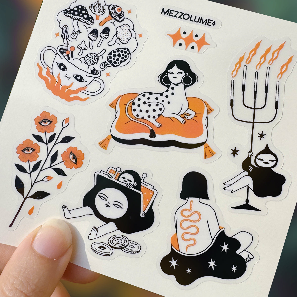 Tangerine sticker set