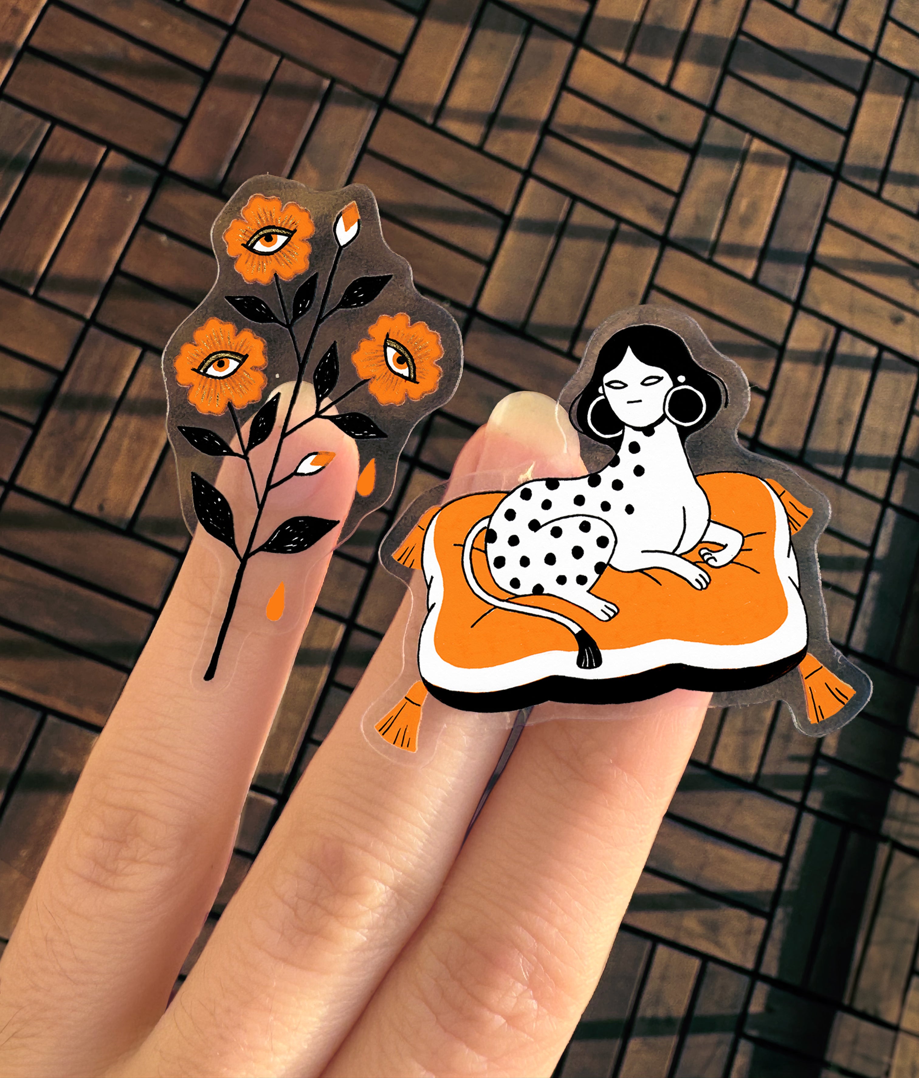 Tangerine sticker set