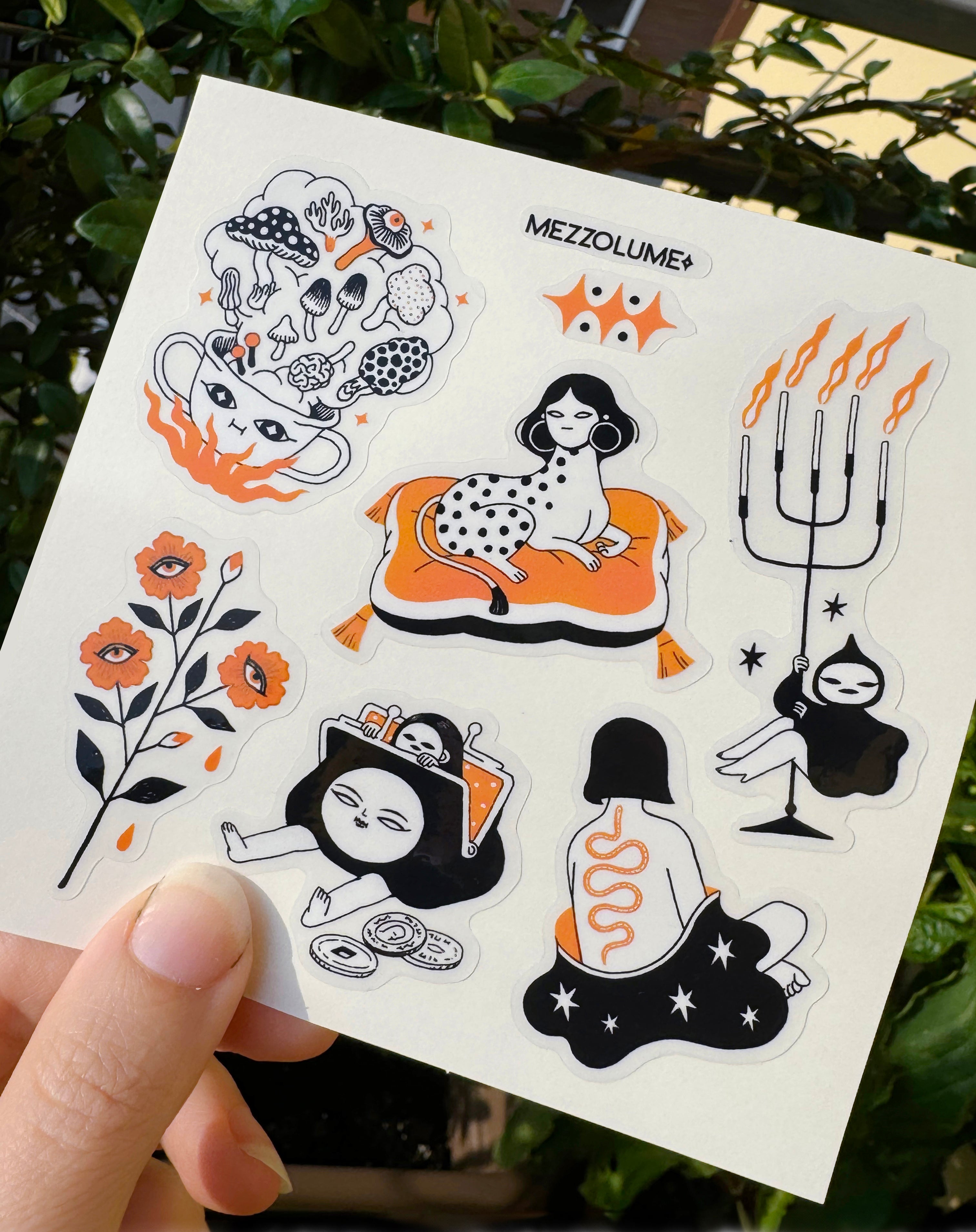 Tangerine sticker set