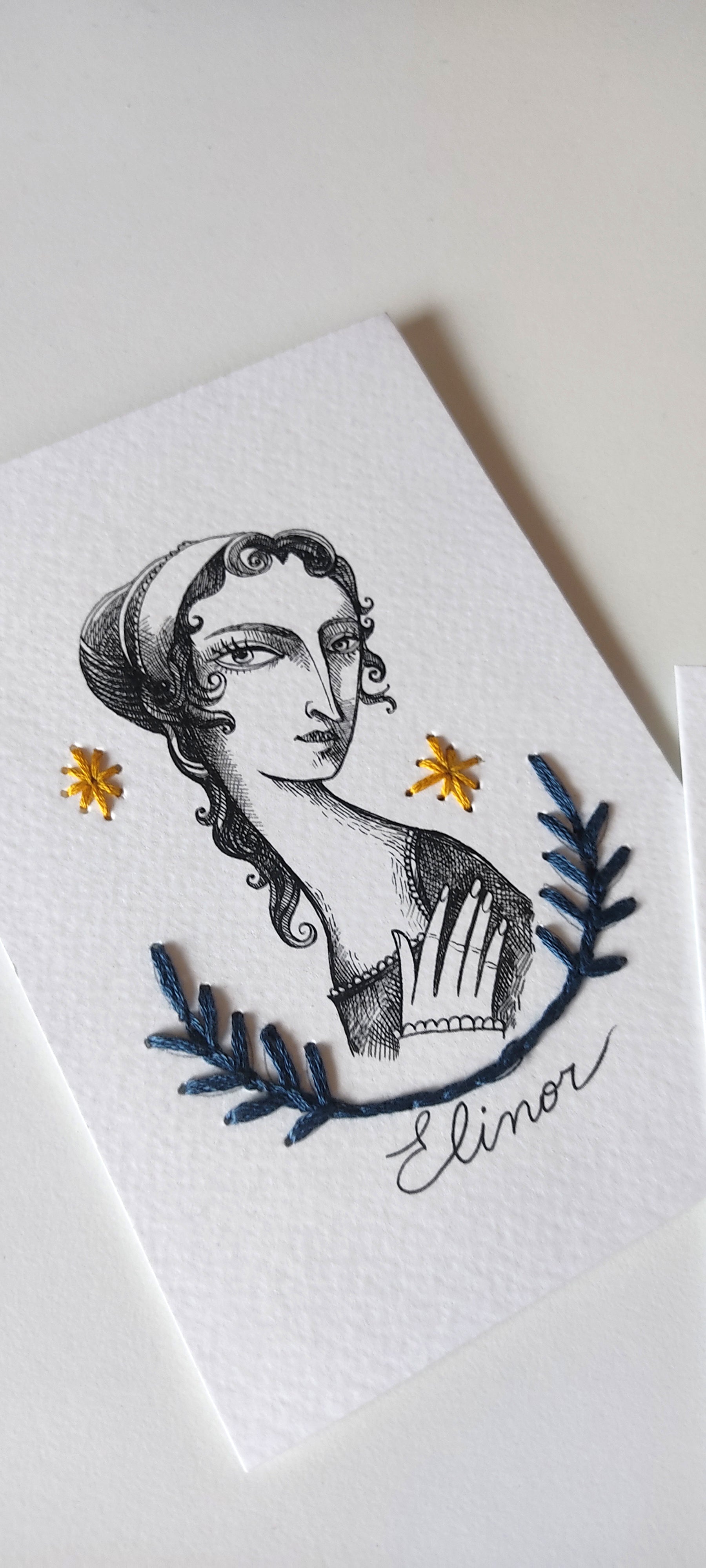 Kit per ricamare su carta Marianne ed Elinore di Ragione e sentimento (2 cartoline)