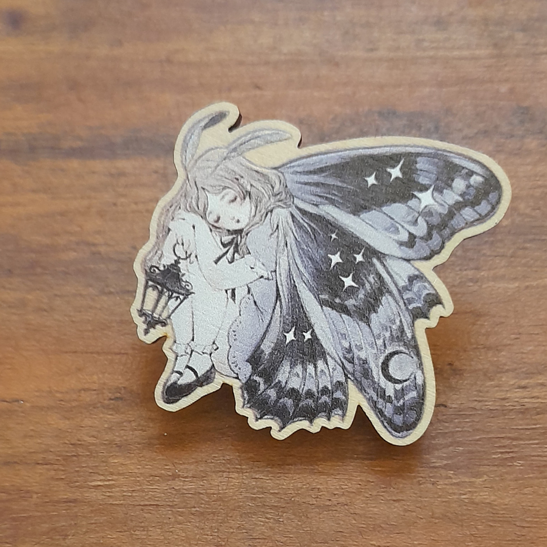 Pin in Legno - Wooden Pin - Little fairy