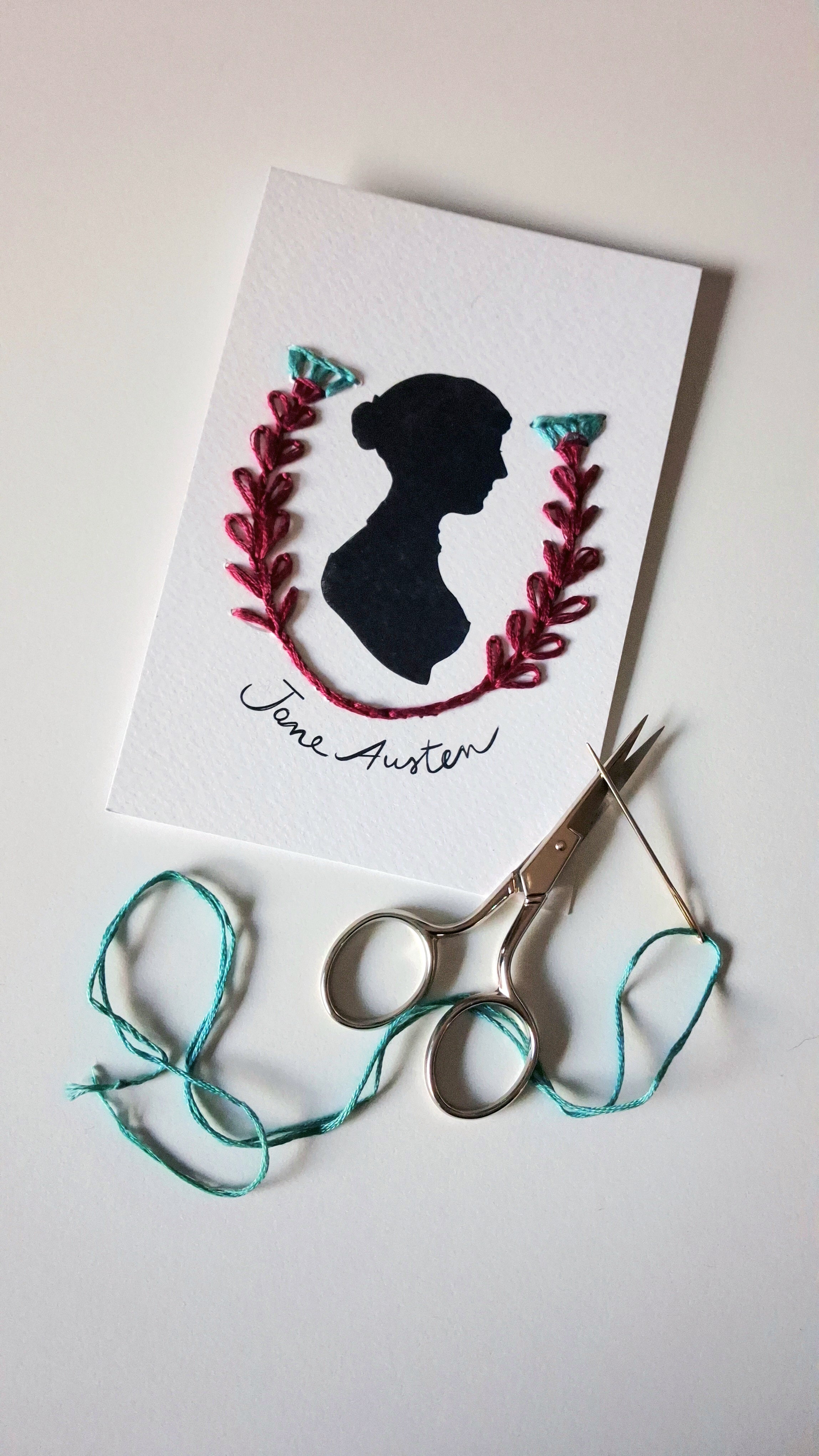 Kit per ricamare su carta zia Jane (cartolina singola corona)