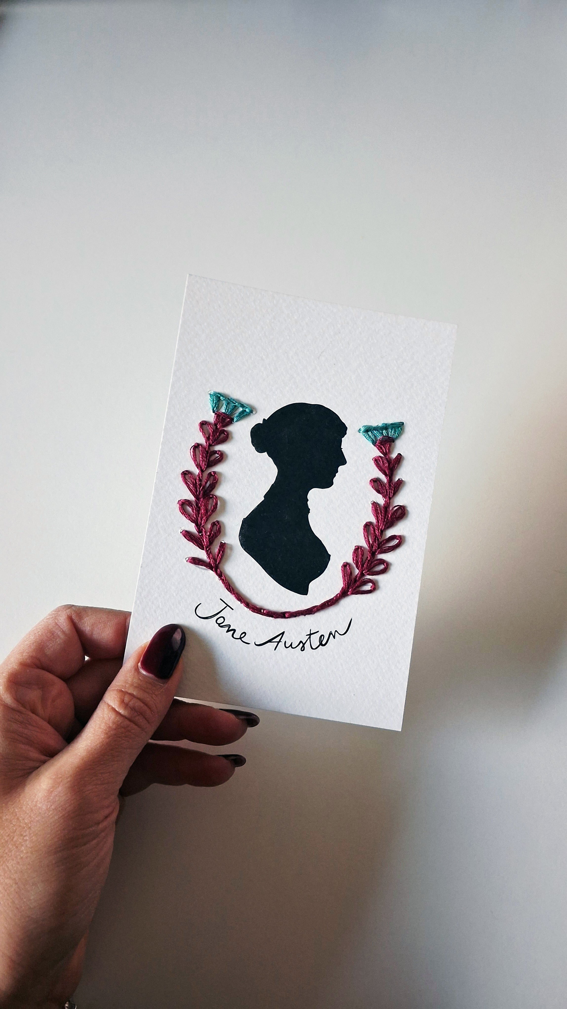 Kit per ricamare su carta zia Jane (tre cartoline)