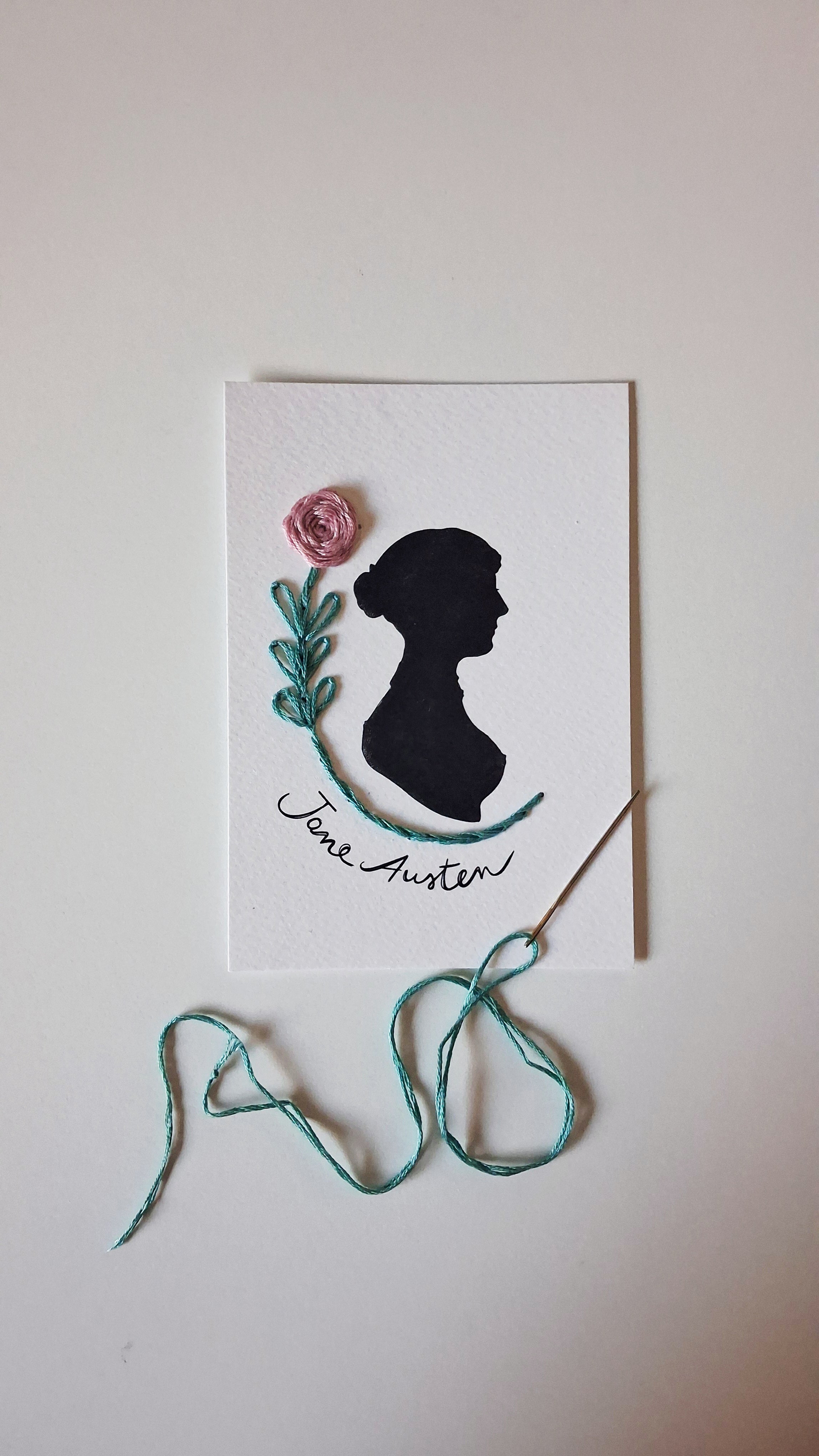 Kit per ricamare su carta zia Jane (cartolina singola fiore)