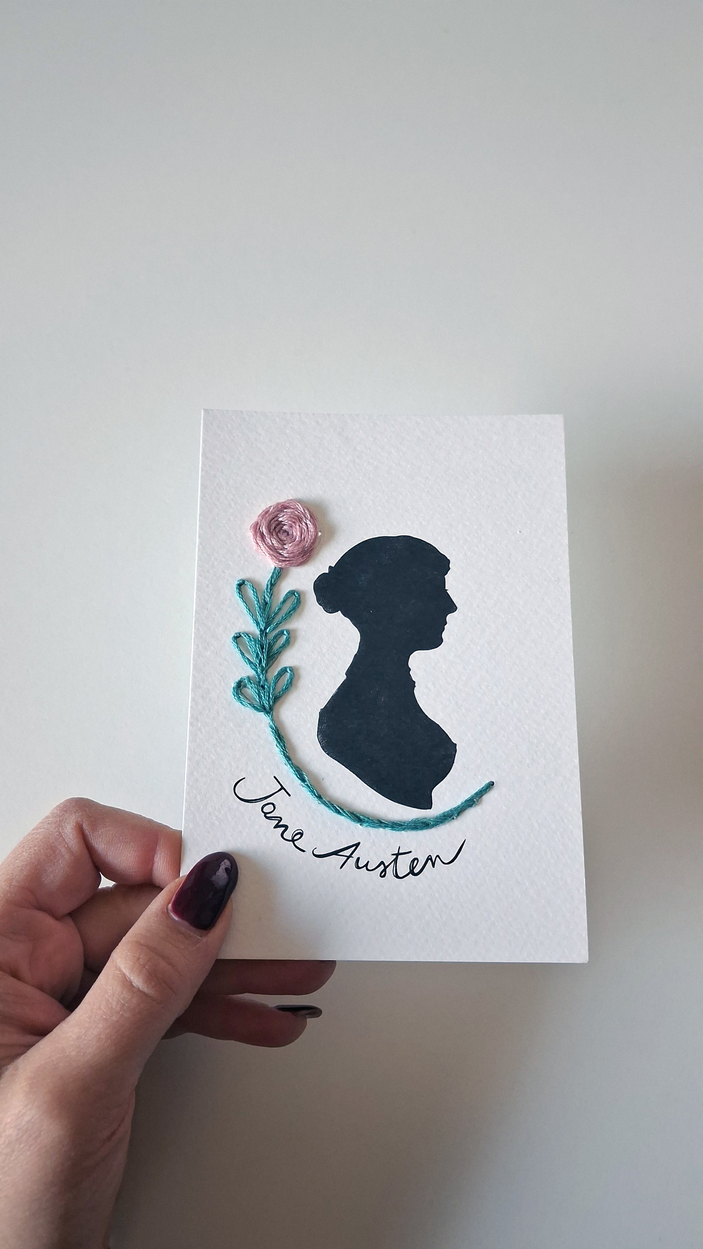 Kit per ricamare su carta zia Jane (tre cartoline)