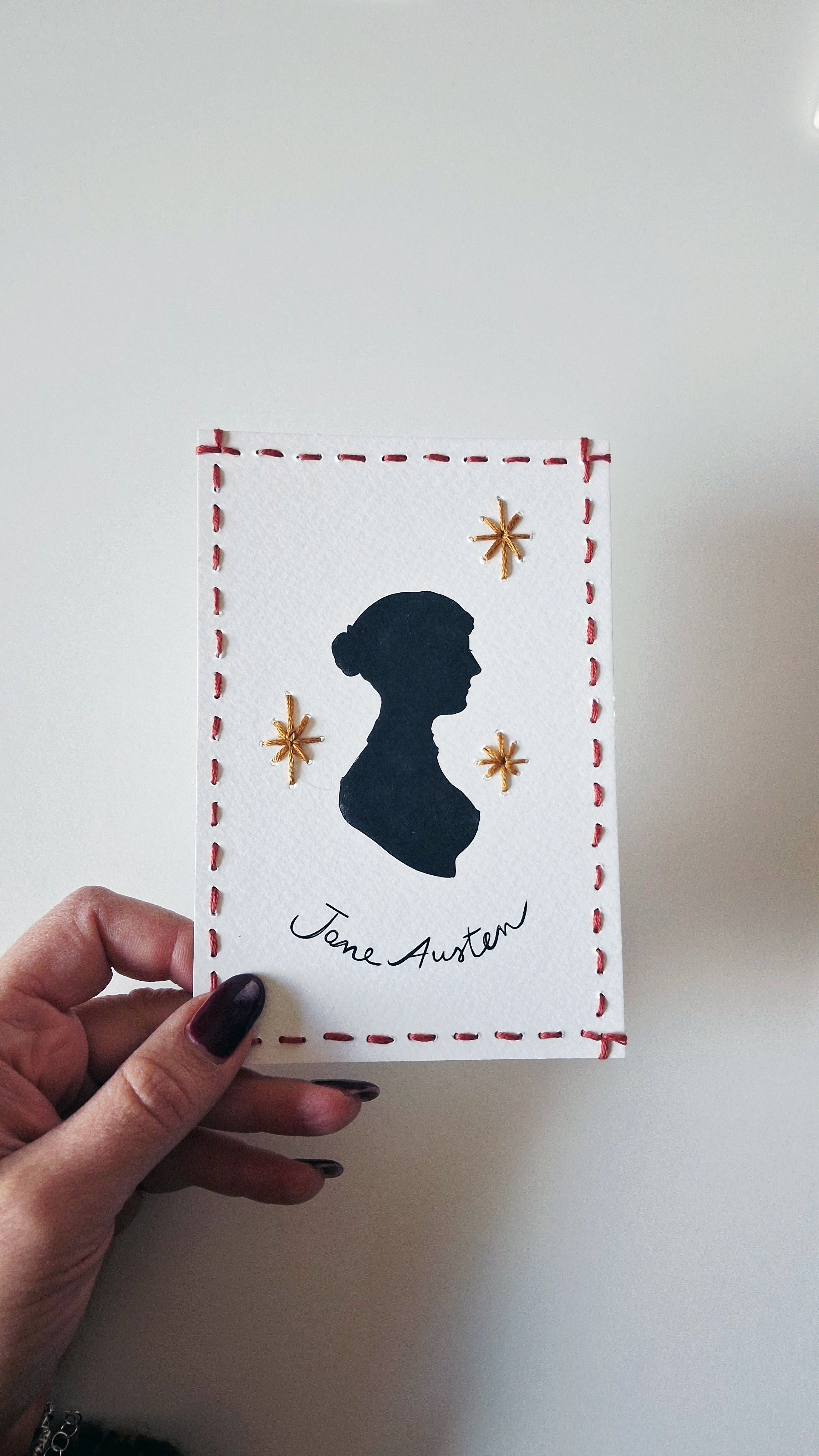 Kit per ricamare su carta zia Jane (tre cartoline)