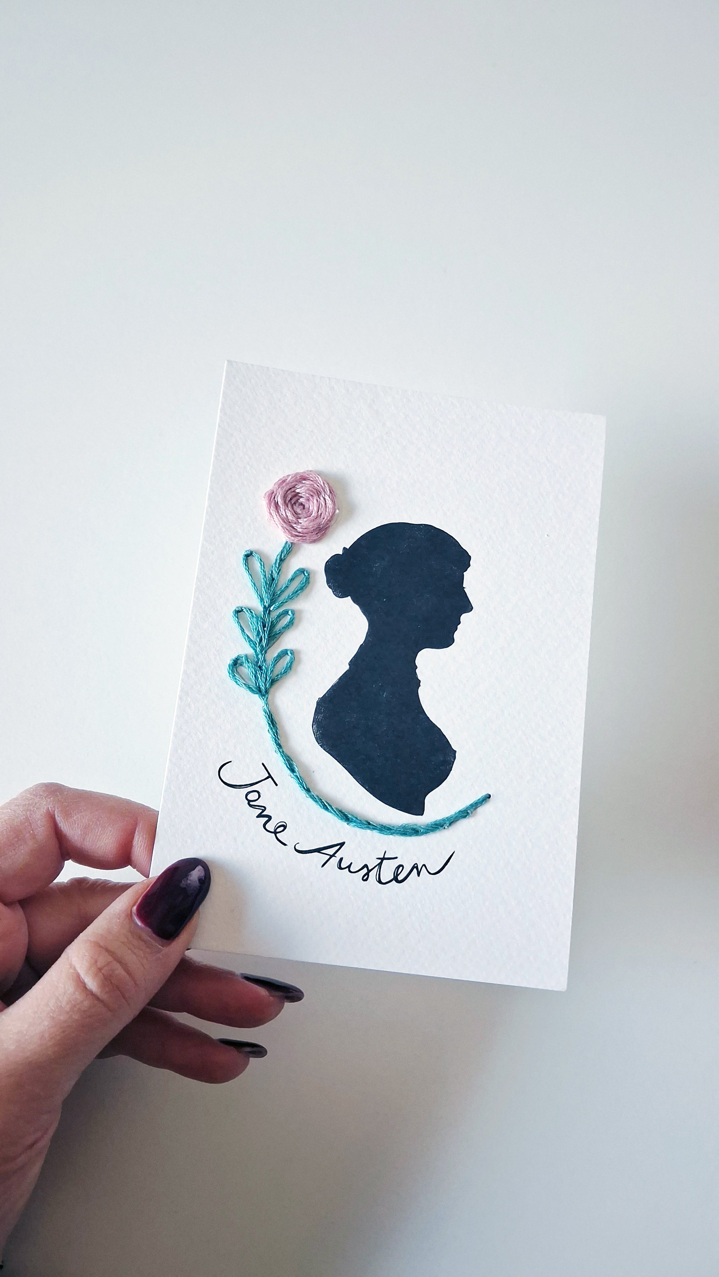 Kit per ricamare su carta zia Jane (tre cartoline)