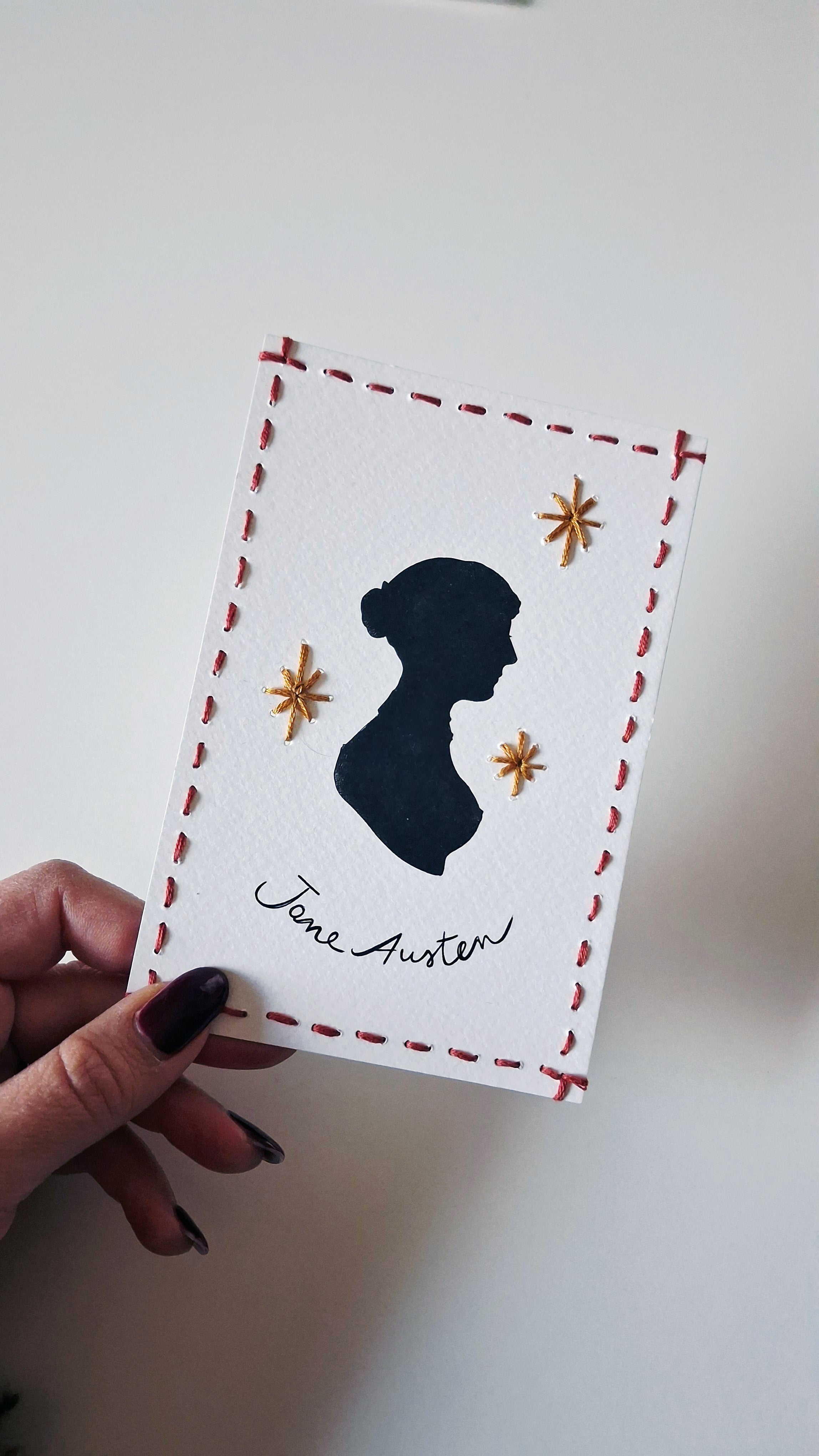 Kit per ricamare su carta zia Jane (tre cartoline)