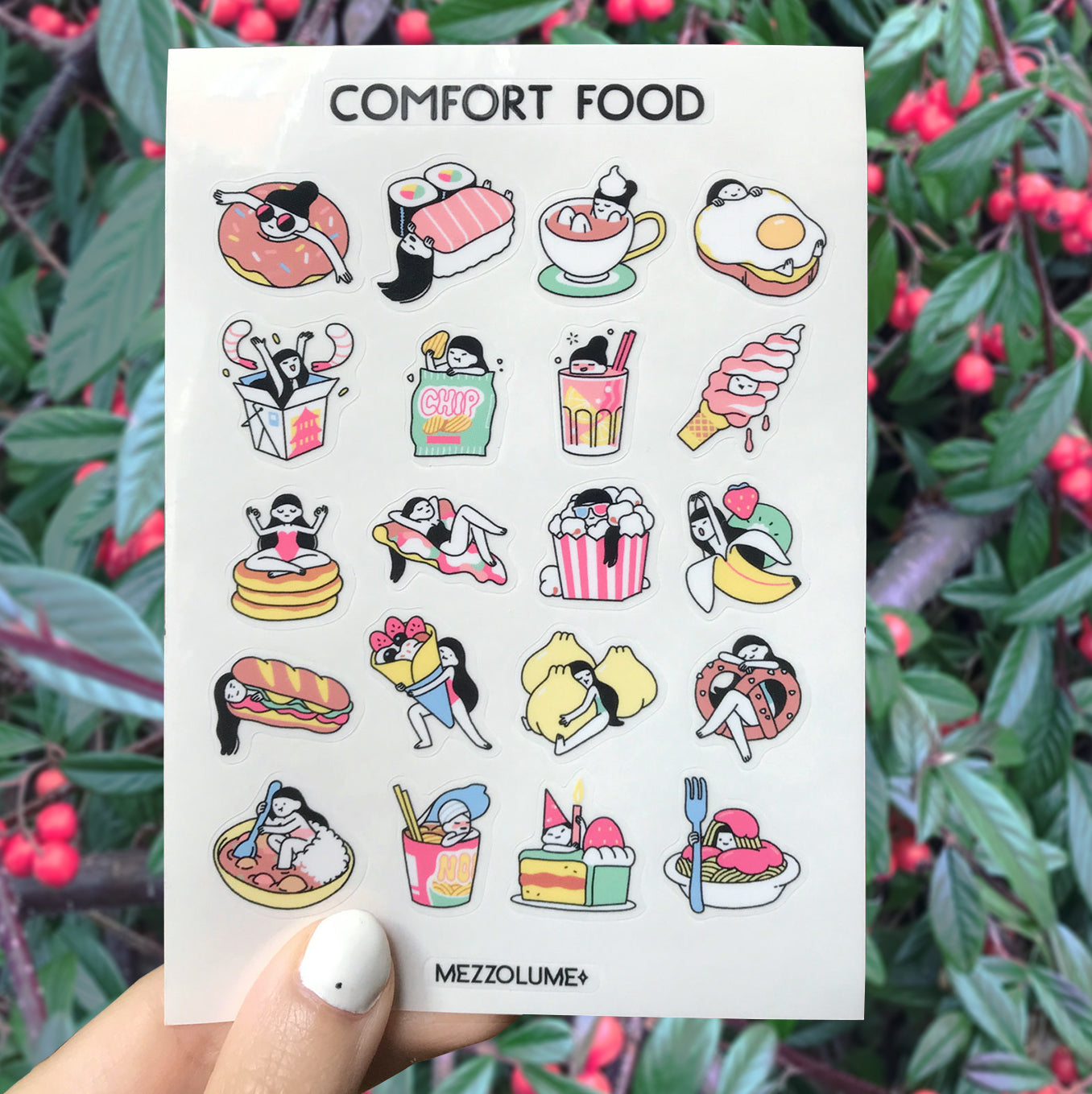 stickers comfort food