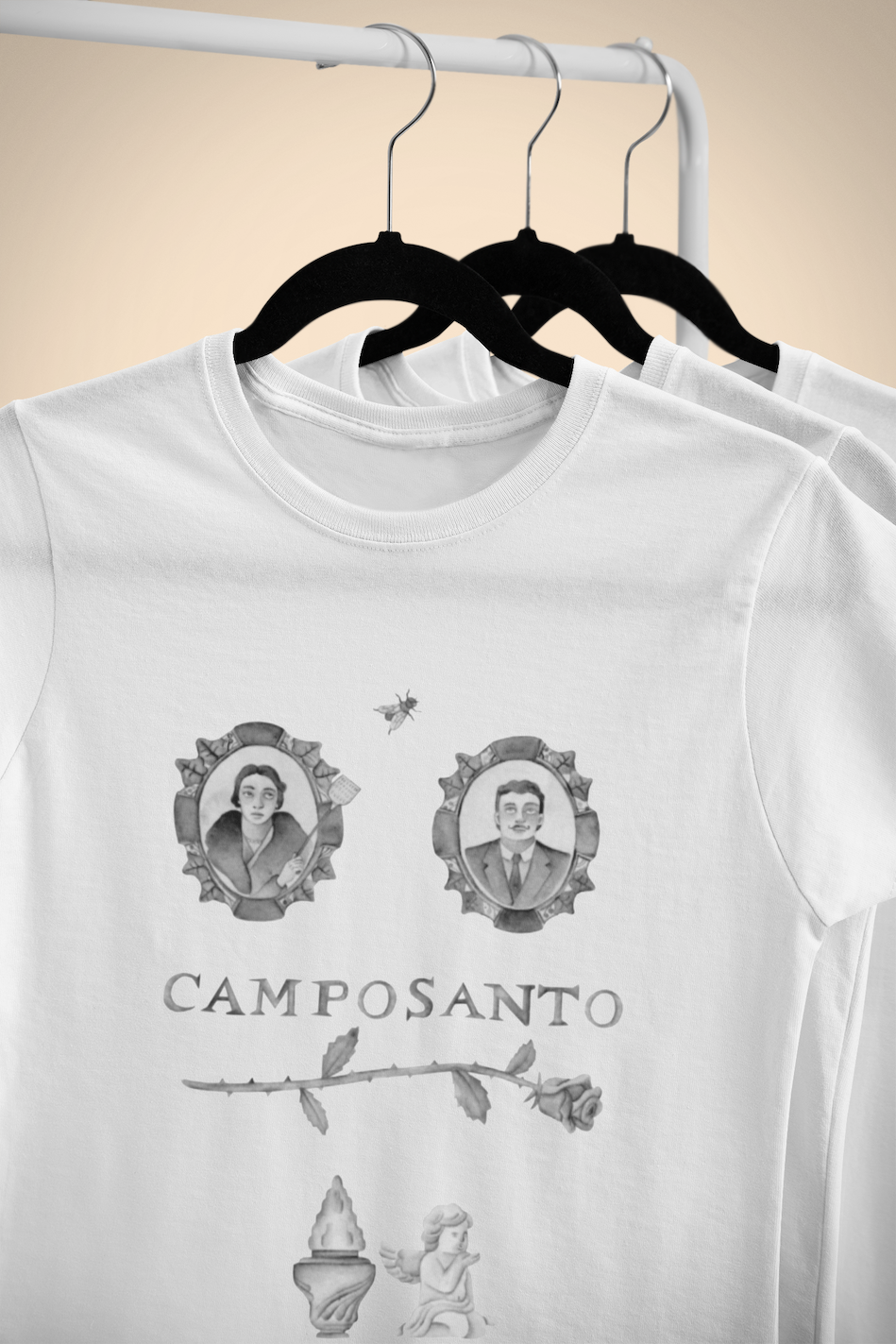 t-shirt Camposanto ispirata al podcast di Giulia Depentor